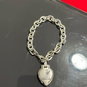 The Venetian Silver Stainless Photo Frame Heart Charm Lock Women Bracelet